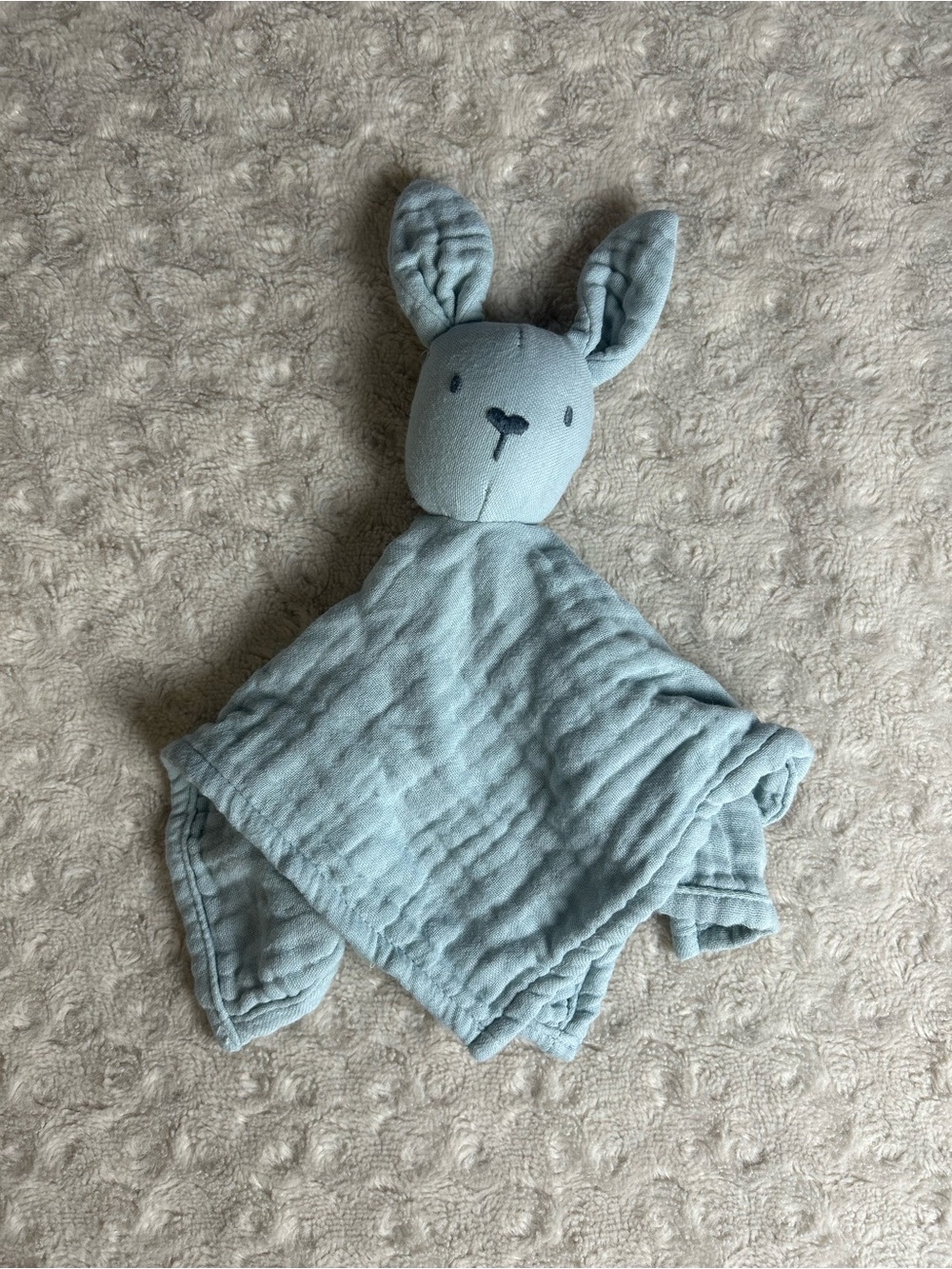 Cloud Island Blue Bunny Rabbit Lovey Security Blanket Muslin Cotton Baby Toy